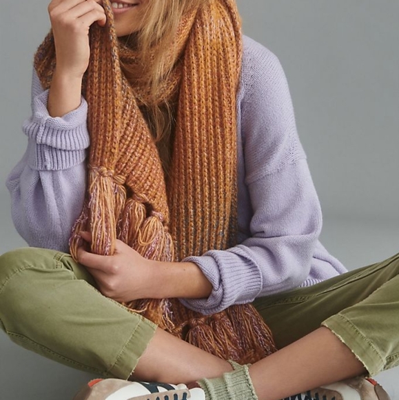 Anthropologie Celeste Ribbed Scarf - ombre neutral - Picture 4 of 8